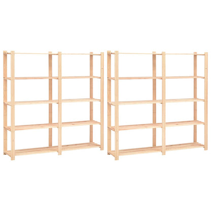 Lagerregale 5 Böden 2 Stk. 170x38x170cm Massivholz Kiefer 500kg