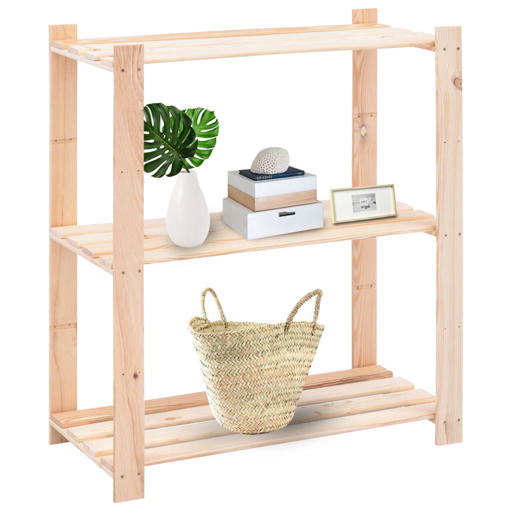 Storage shelves 3 shelves 3 pcs. 80x38x90cm solid pine wood 150kg