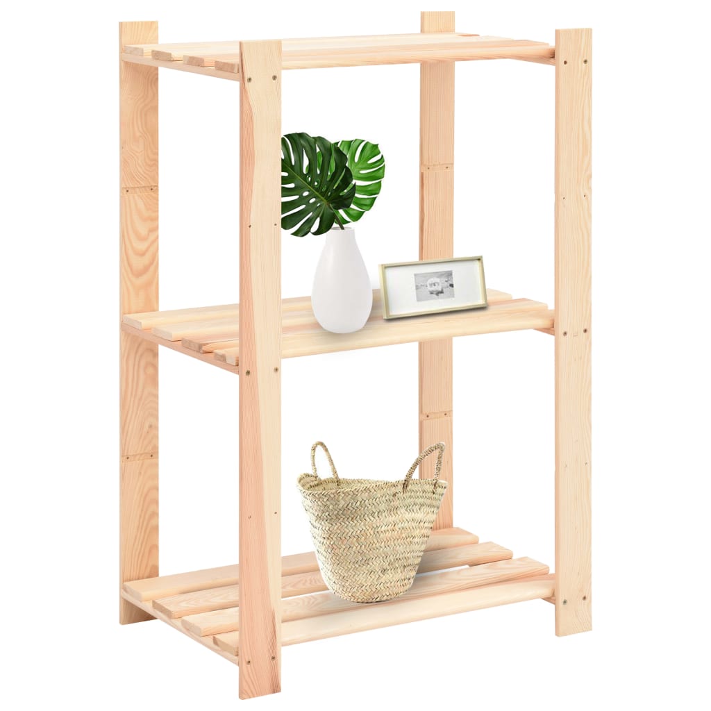 Storage shelves 3 shelves 2 pcs. 60x38x90cm solid pine wood 150kg