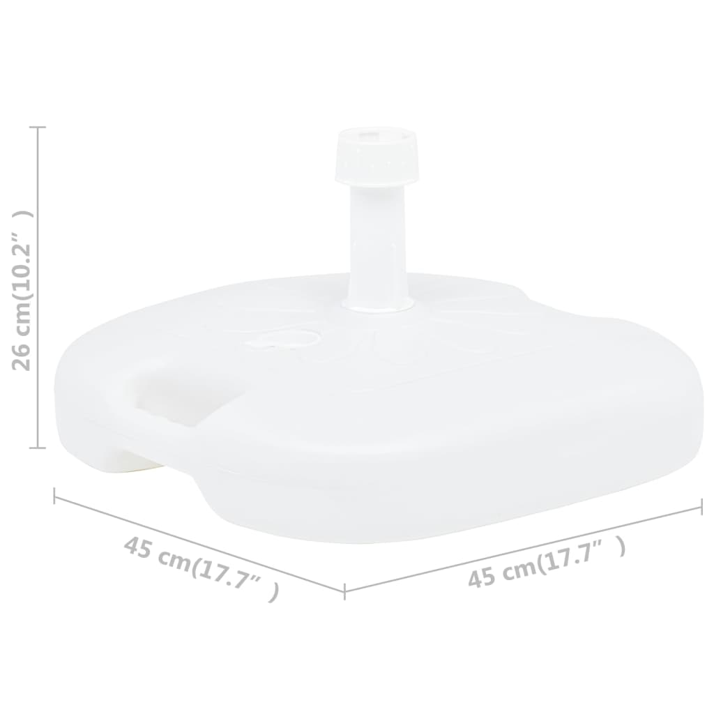 Pied de parasol sable/eau 16 L plastique blanc