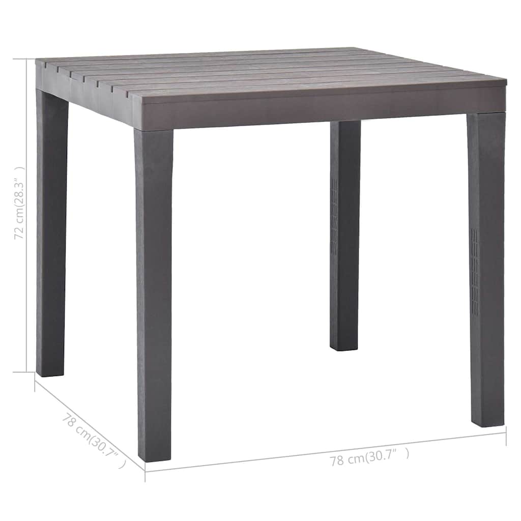 Gartentisch Moccafarben 78 x 78 x 72 cm Kunststoff