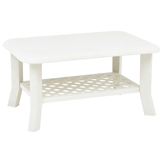 Coffee table white 90x60x46 cm plastic