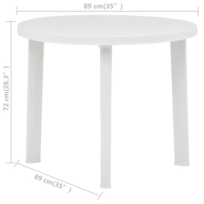 Gartentisch Weiß 89 cm Kunststoff