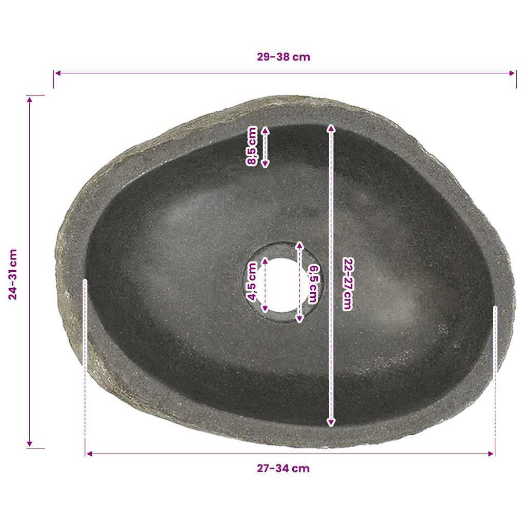 Waschbecken Flussstein Oval (29-38)x(24-31) cm