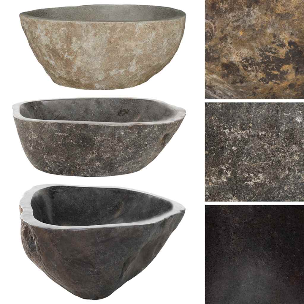 Waschbecken Flussstein Oval (37-46)x(29-36) cm