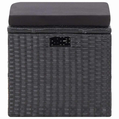 6-tlg. Garten-Lounge-Set mit Kissen Poly Rattan Schwarz