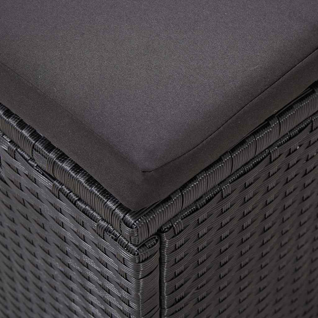 6-tlg. Garten-Lounge-Set mit Kissen Poly Rattan Schwarz
