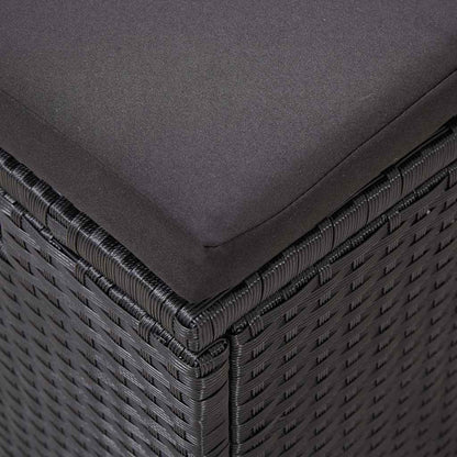 6-tlg. Garten-Lounge-Set mit Kissen Poly Rattan Schwarz