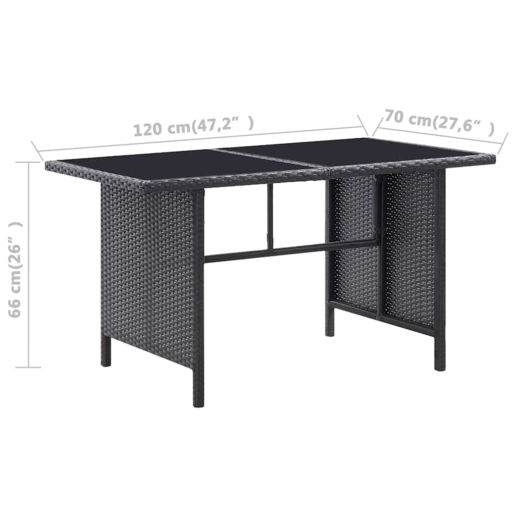 6-tlg. Garten-Lounge-Set mit Kissen Poly Rattan Schwarz