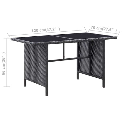 6-tlg. Garten-Lounge-Set mit Kissen Poly Rattan Schwarz