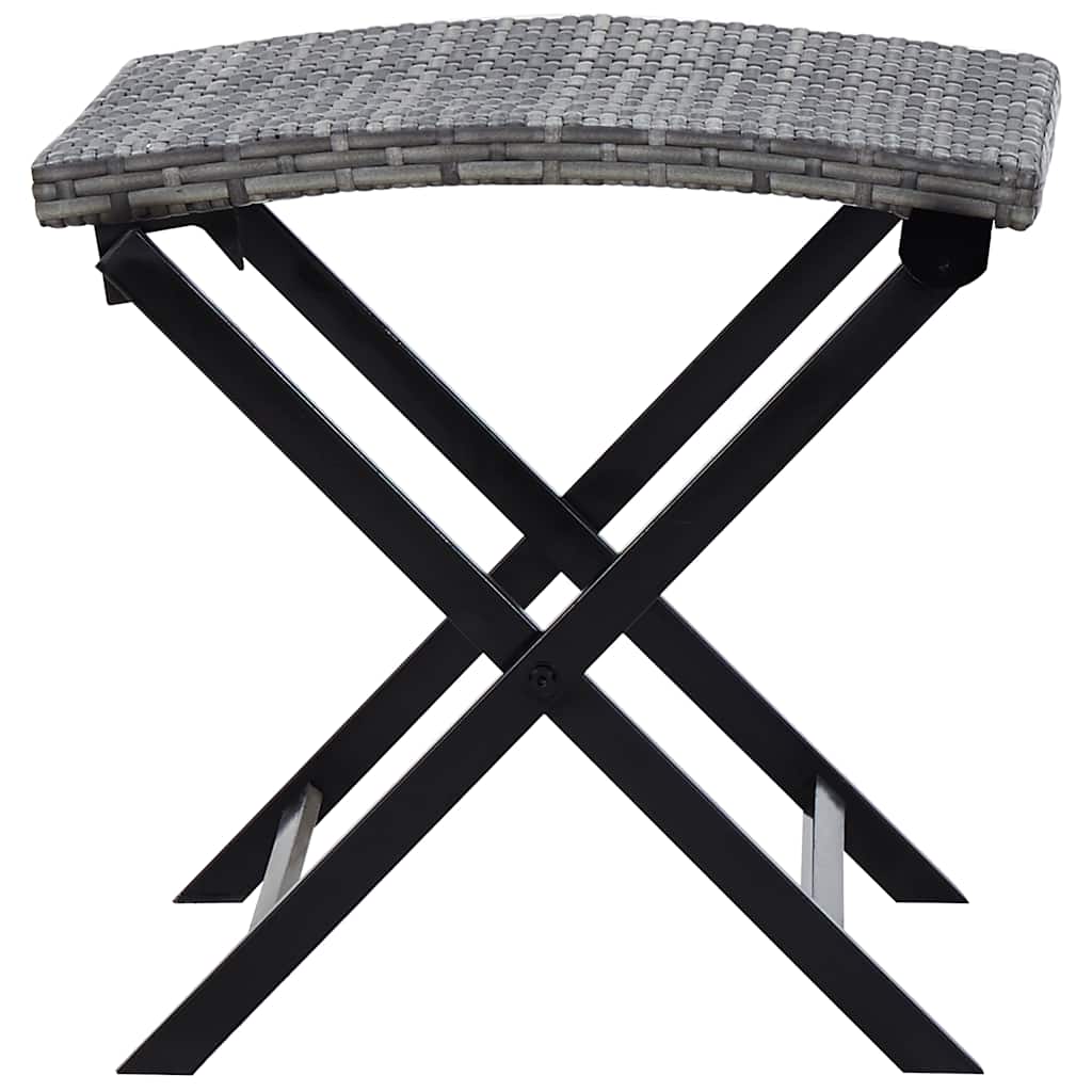Klapphocker Poly Rattan Grau