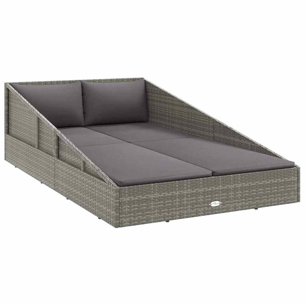 Gartenbett Grau 110x200 cm Poly Rattan