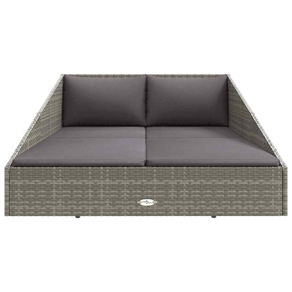 Gartenbett Grau 110x200 cm Poly Rattan