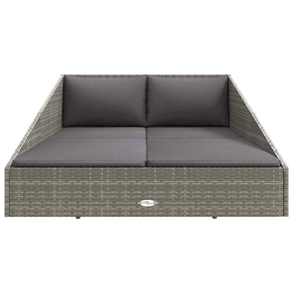 Gartenbett Grau 110x200 cm Poly Rattan