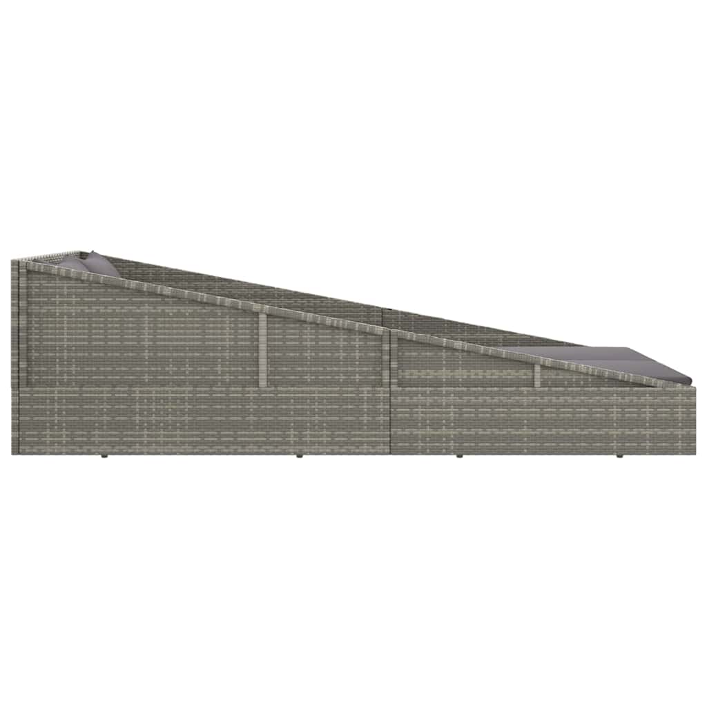 Gartenbett Grau 110x200 cm Poly Rattan