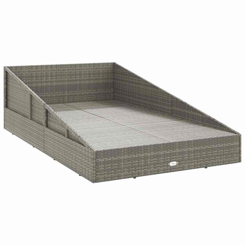 Gartenbett Grau 110x200 cm Poly Rattan