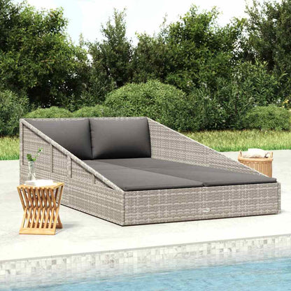 Gartenbett Grau 110x200 cm Poly Rattan