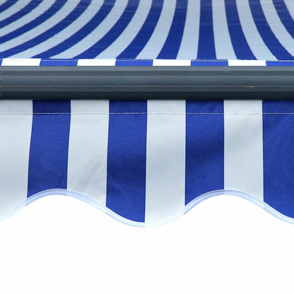 Manuelle Markise mit Solar-LED 4 x 3 m Blau-weiß gestreift