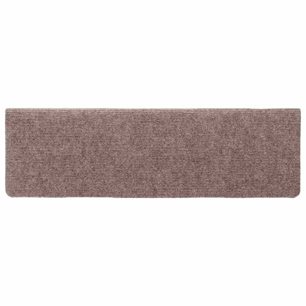Stufenmatten Selbstklebend 15 Stk. 65x21x4 cm Hellbraun Rechteckiger Rand