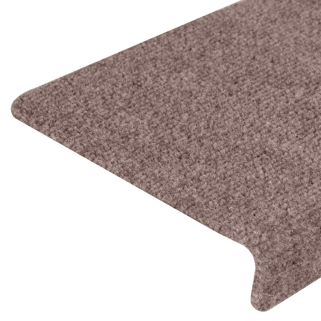 Stufenmatten Selbstklebend 15 Stk. 65x21x4 cm Hellbraun Rechteckiger Rand