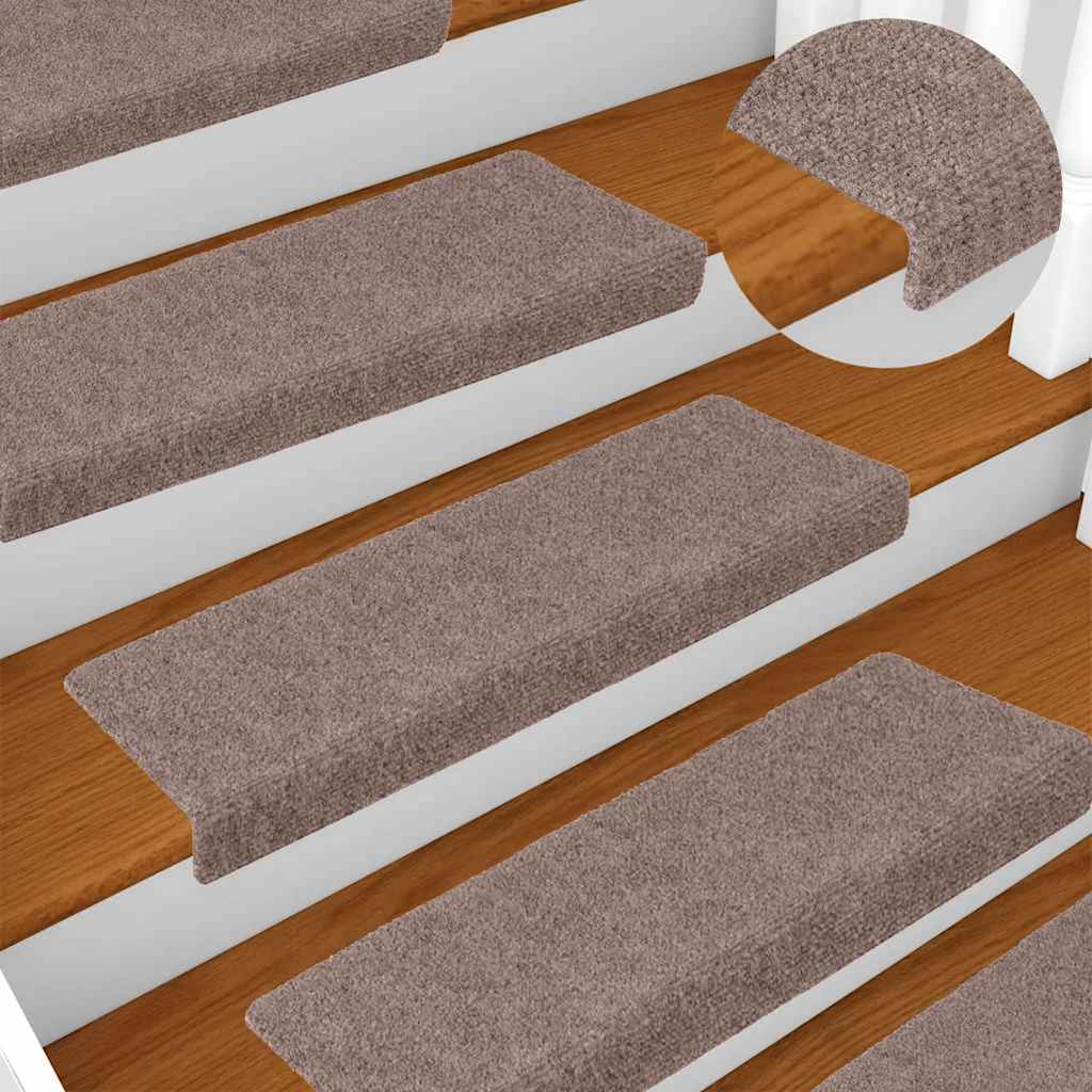 Stufenmatten Selbstklebend 15 Stk. 65x21x4 cm Hellbraun Rechteckiger Rand