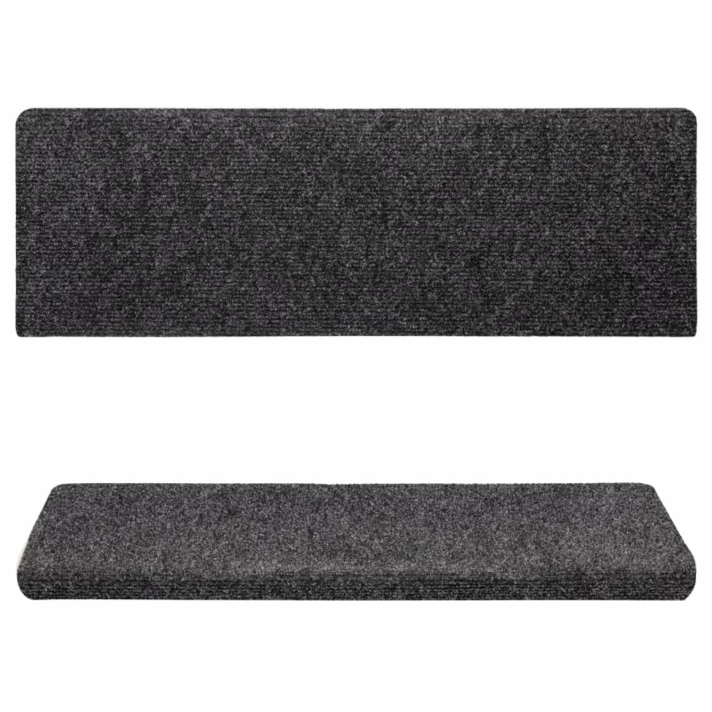 Stufenmatten Selbstklebend 15 Stk. 65x21x4 cm Dunkelgrau Rechteckiger Rand