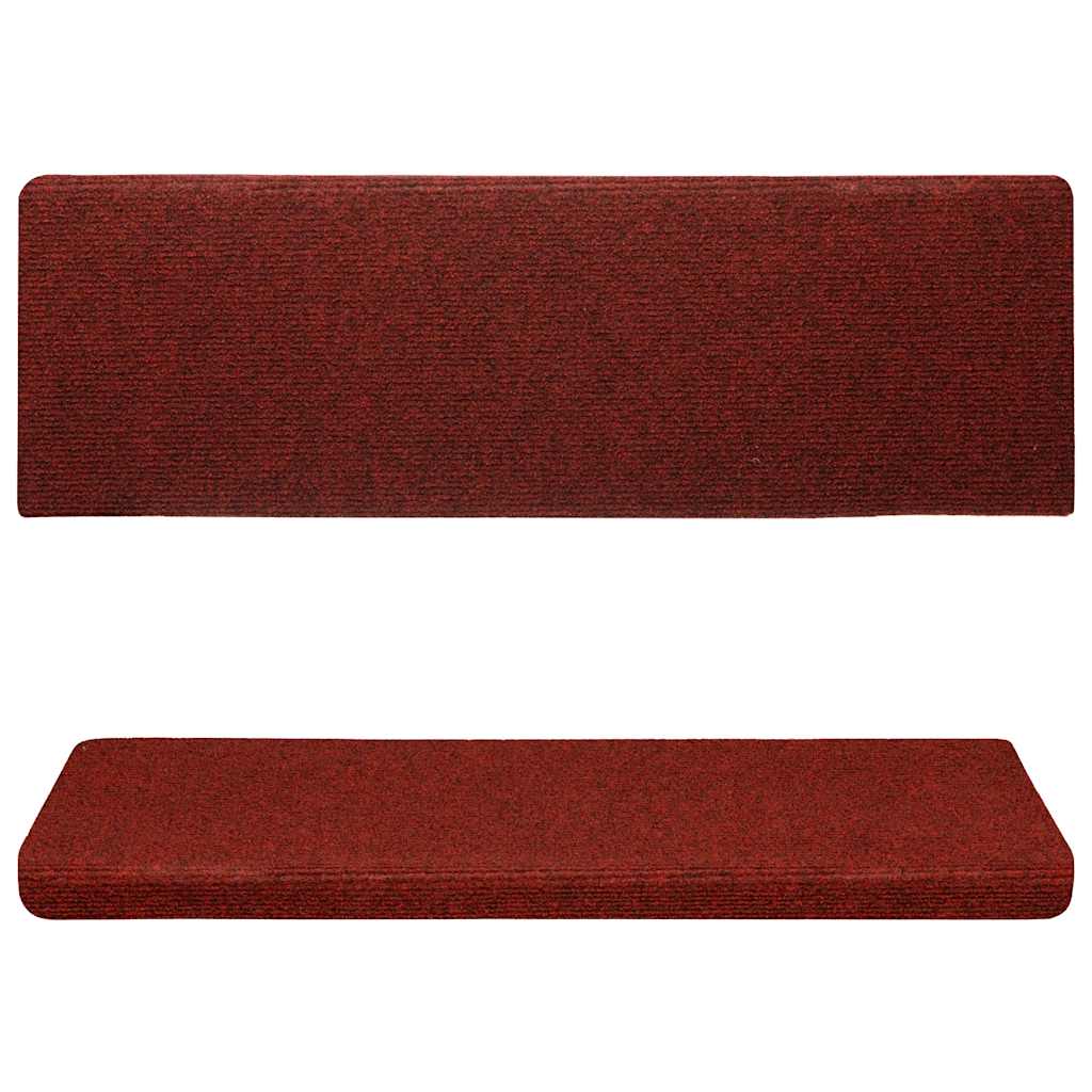 Treppenmatten 15 Stk. Nadelvlies 65x21x4 cm Rot