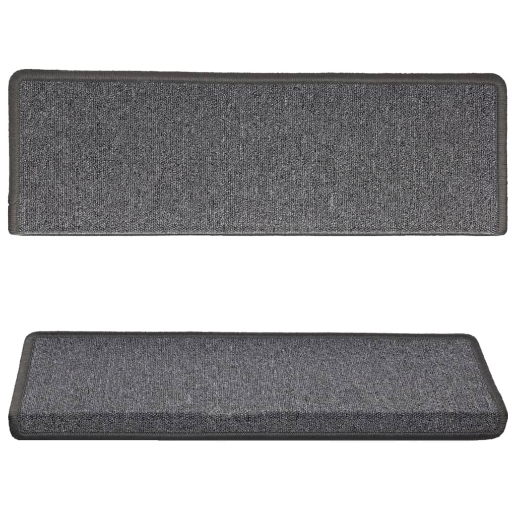 Stufenmatten 15 Stk. 65x21x4 cm Dunkelgrau Rechteckiger Rand