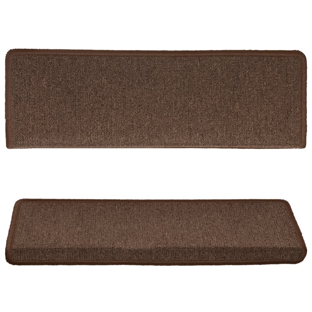 Stufenmatten 15 Stk. 65x21x4 cm Braun Rechteckiger Rand