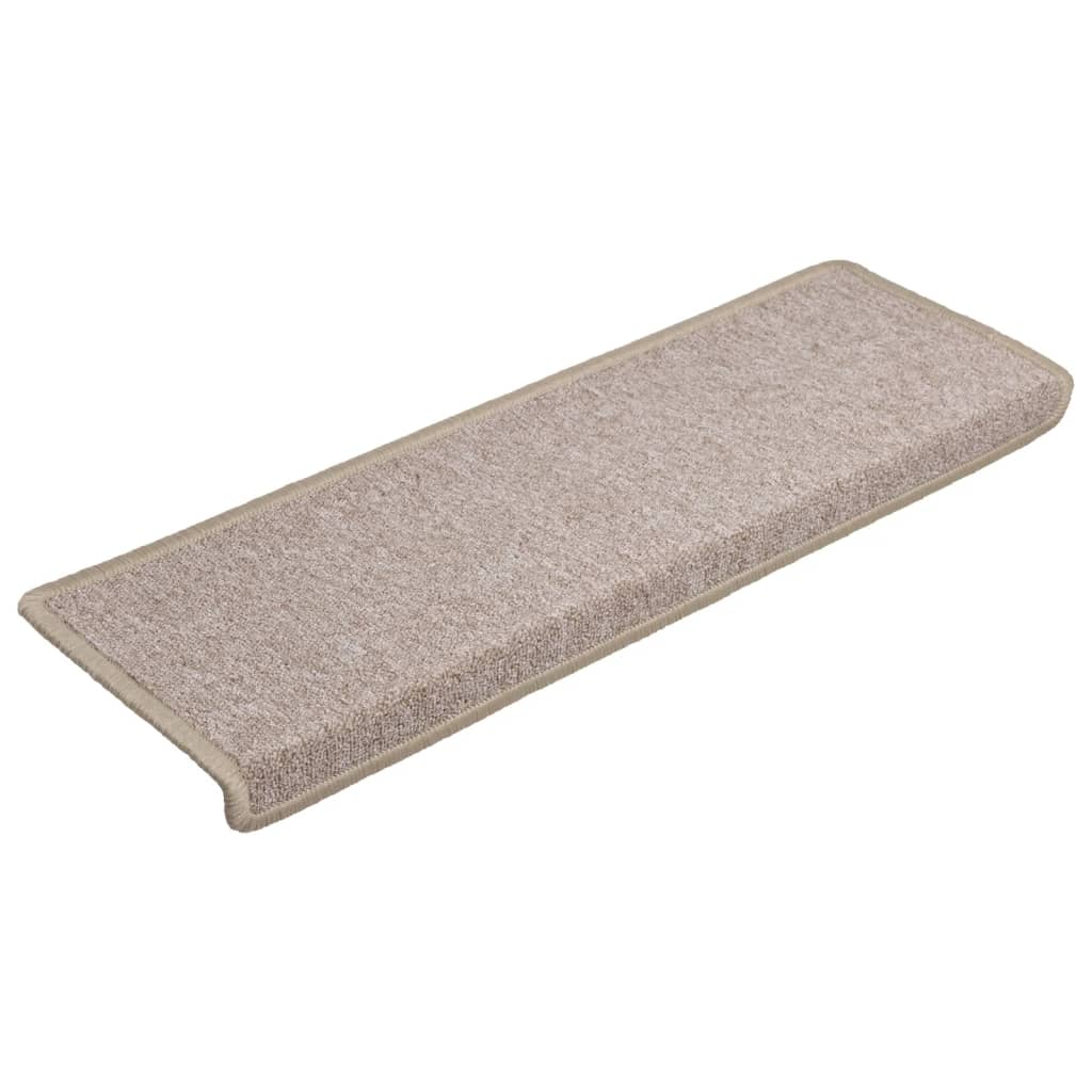 Teppich-Treppenstufen 15 Stk. 65x21x4 cm Taupe