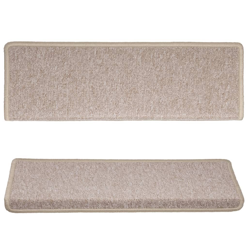 Teppich-Treppenstufen 15 Stk. 65x21x4 cm Taupe