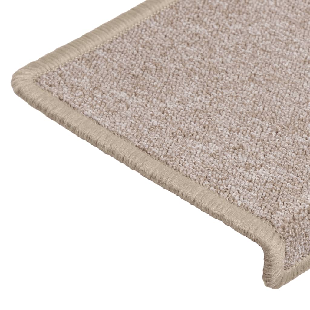 Teppich-Treppenstufen 15 Stk. 65x21x4 cm Taupe