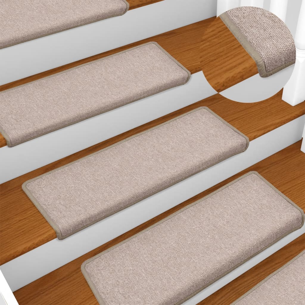 Stufenmatten 15 Stk. 65x21x4 cm Taupe Rechteckiger Rand