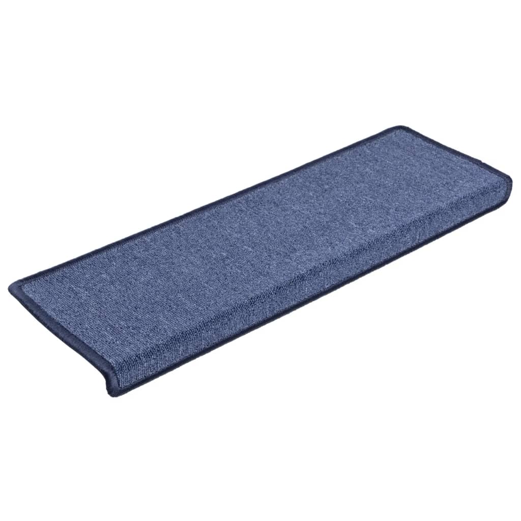 Teppich-Treppenstufen 15 Stk. 65x21x4 cm Blau