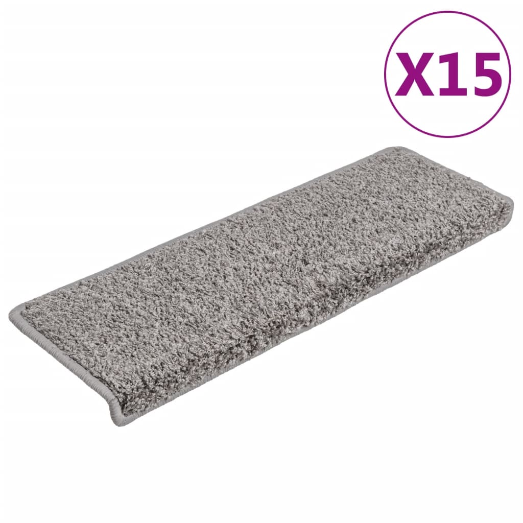 Teppich-Treppenstufen 15 Stk. 65x21x4 cm Grau