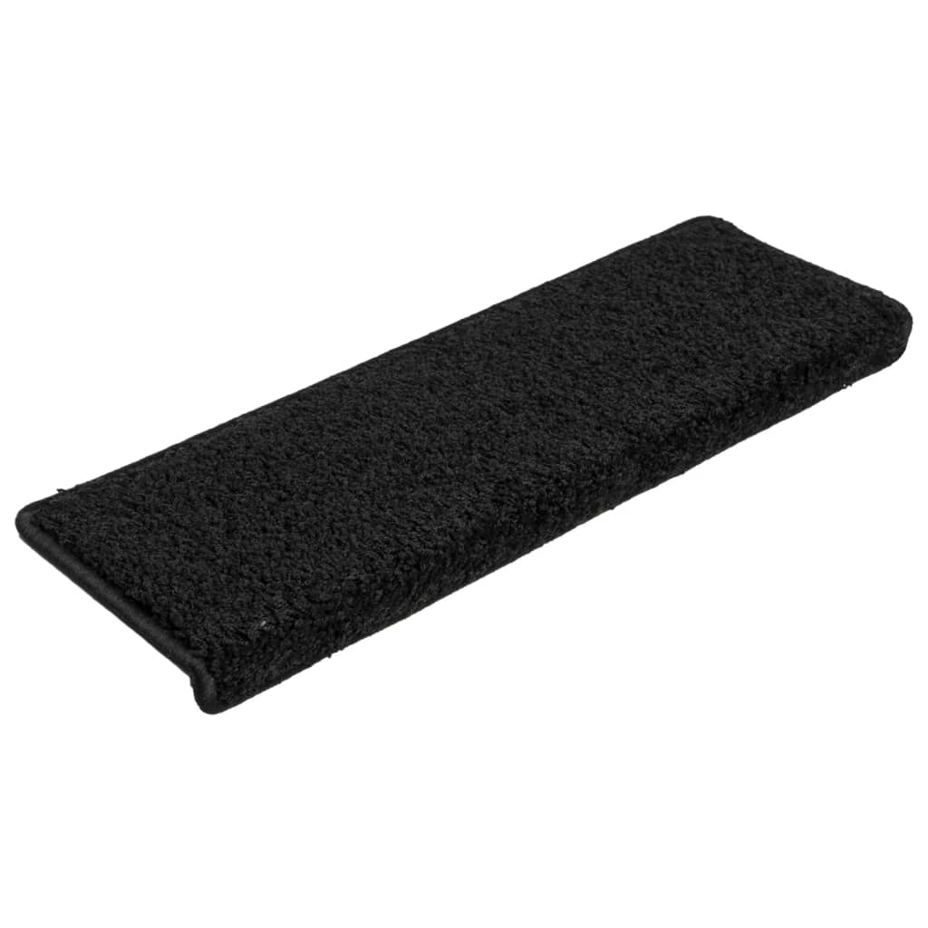Stufenmatten 15 Stk. 65x21x4 cm Schwarz Rechteckiger Rand