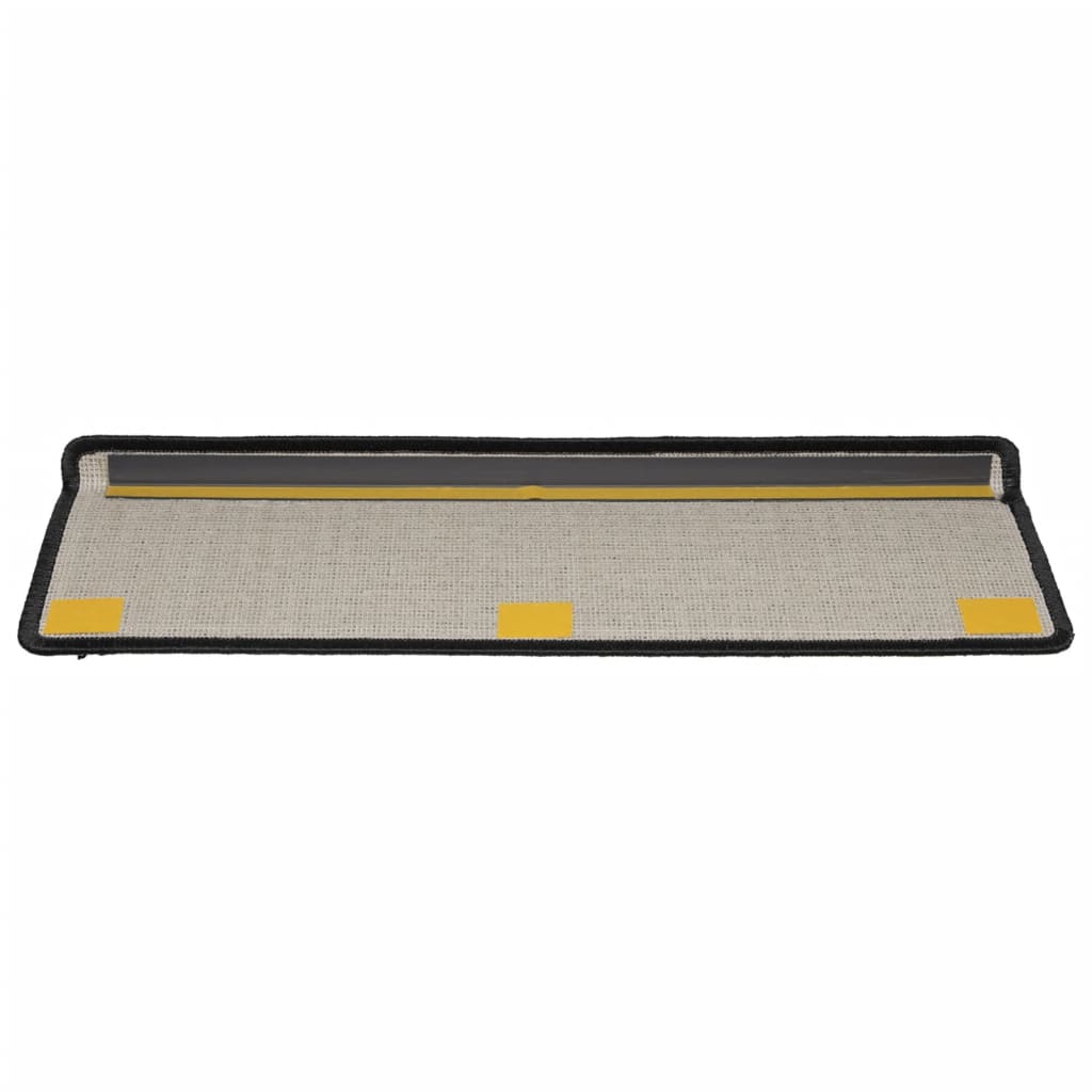 Stufenmatten 15 Stk. 65x21x4 cm Schwarz Rechteckiger Rand