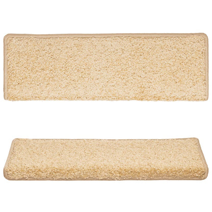 Stufenmatten 15 Stk. 65x21x4 cm Creme Rechteckiger Rand