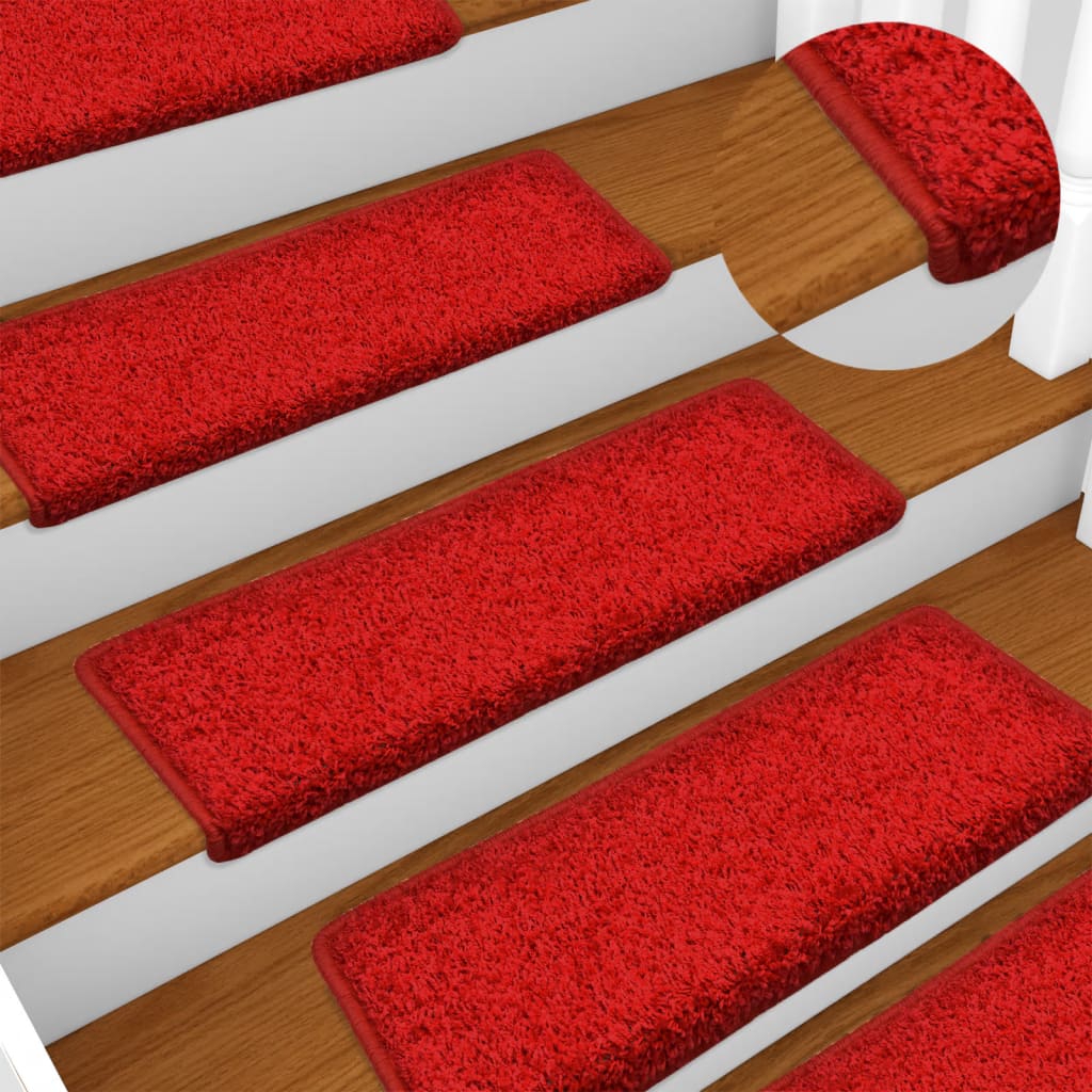 Stufenmatten 15 Stk. 65x21x4 cm Rot Rechteckiger Rand