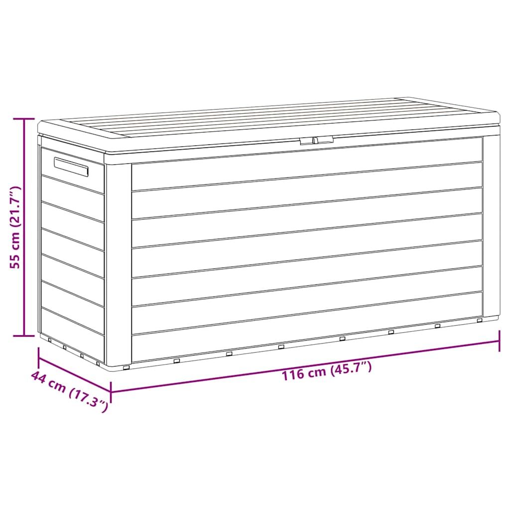 Gartenbox Anthrazit 116x44x55 cm