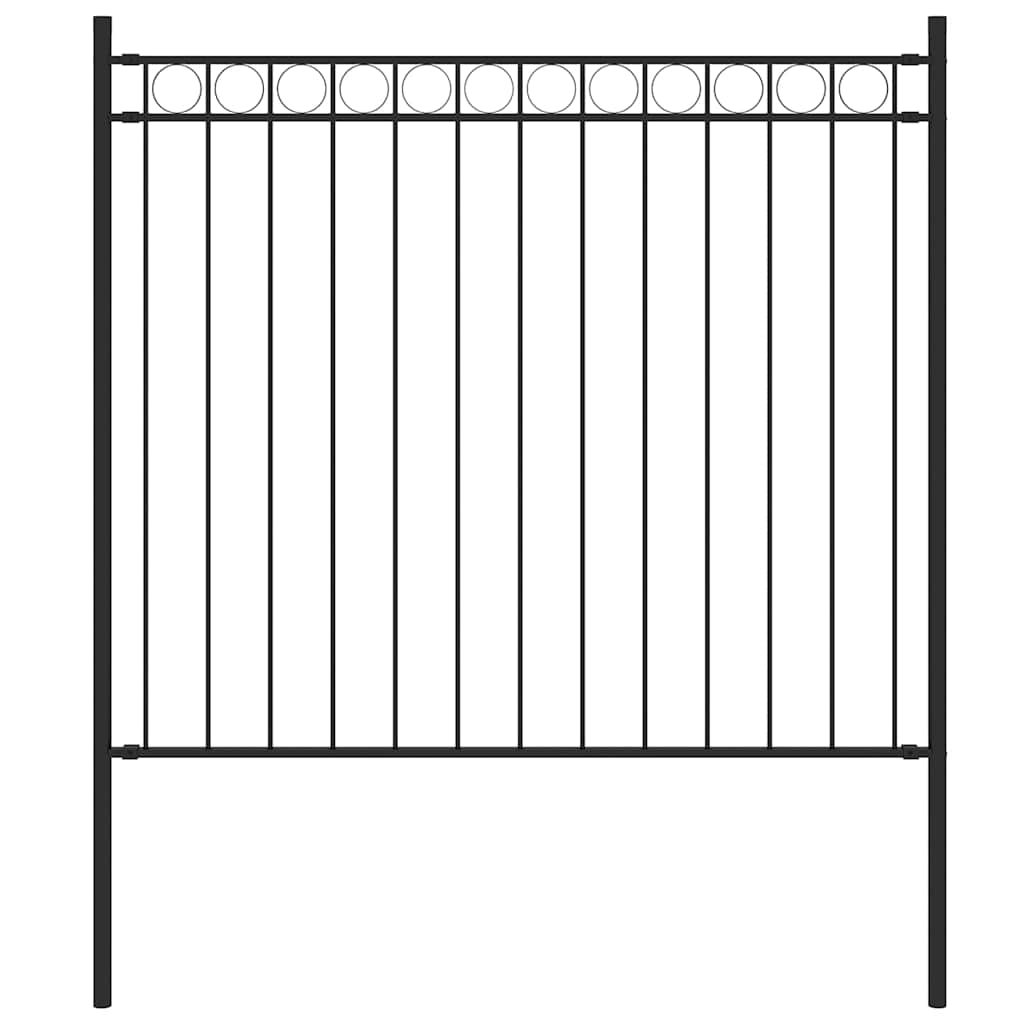 Gartenzaun ASSEN Stahl 1,7 x 0,8 m Schwarz