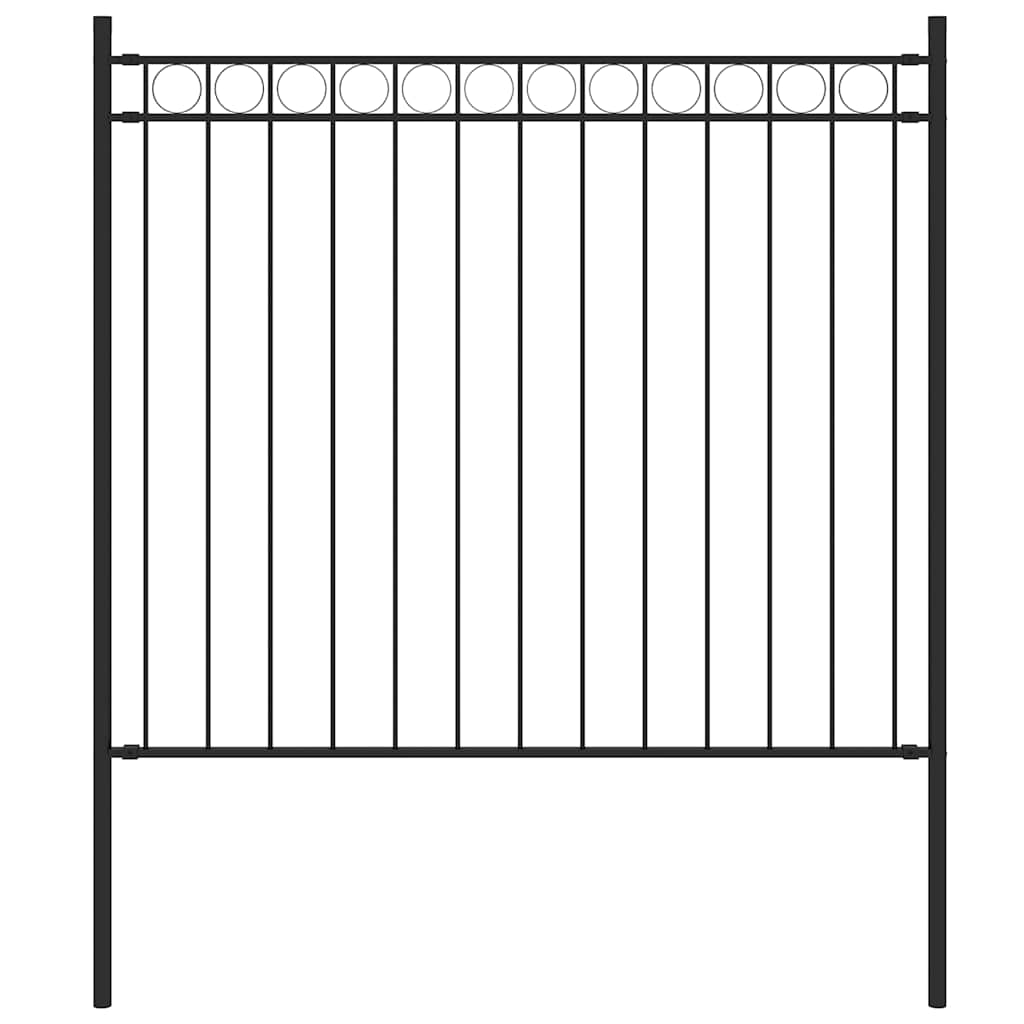Gartenzaun ASSEN Stahl 1,7 x 0,8 m Schwarz