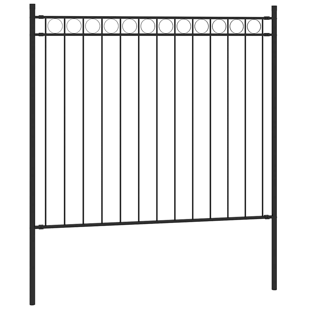 Gartenzaun ASSEN Stahl 1,7 x 0,8 m Schwarz