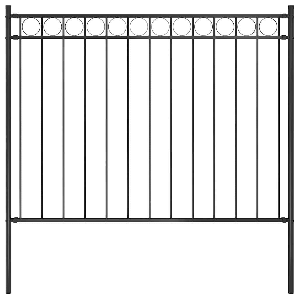 Gartenzaun ASSEN Stahl 1,7 x 1,2 m Schwarz
