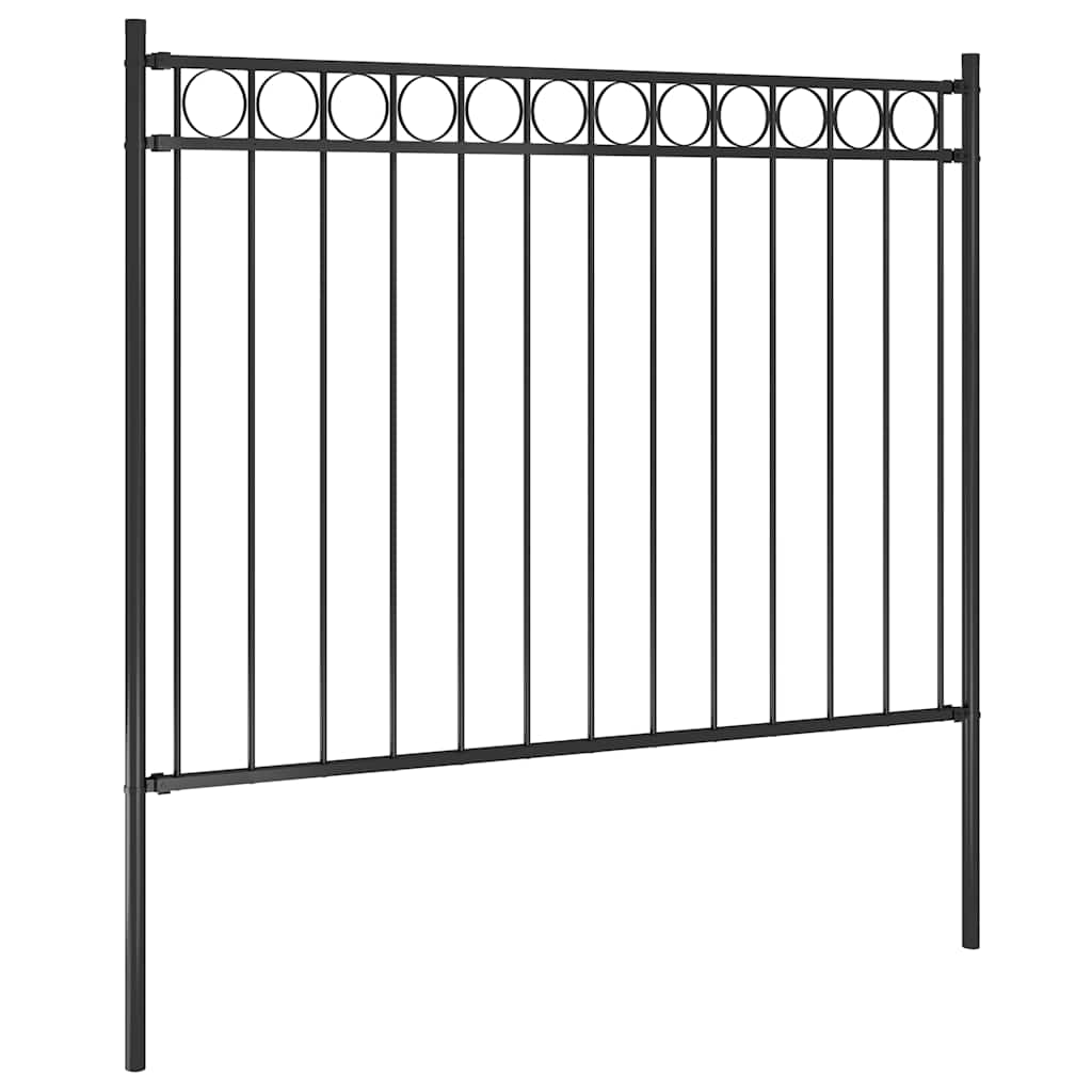 Gartenzaun ASSEN Stahl 1,7 x 1,2 m Schwarz
