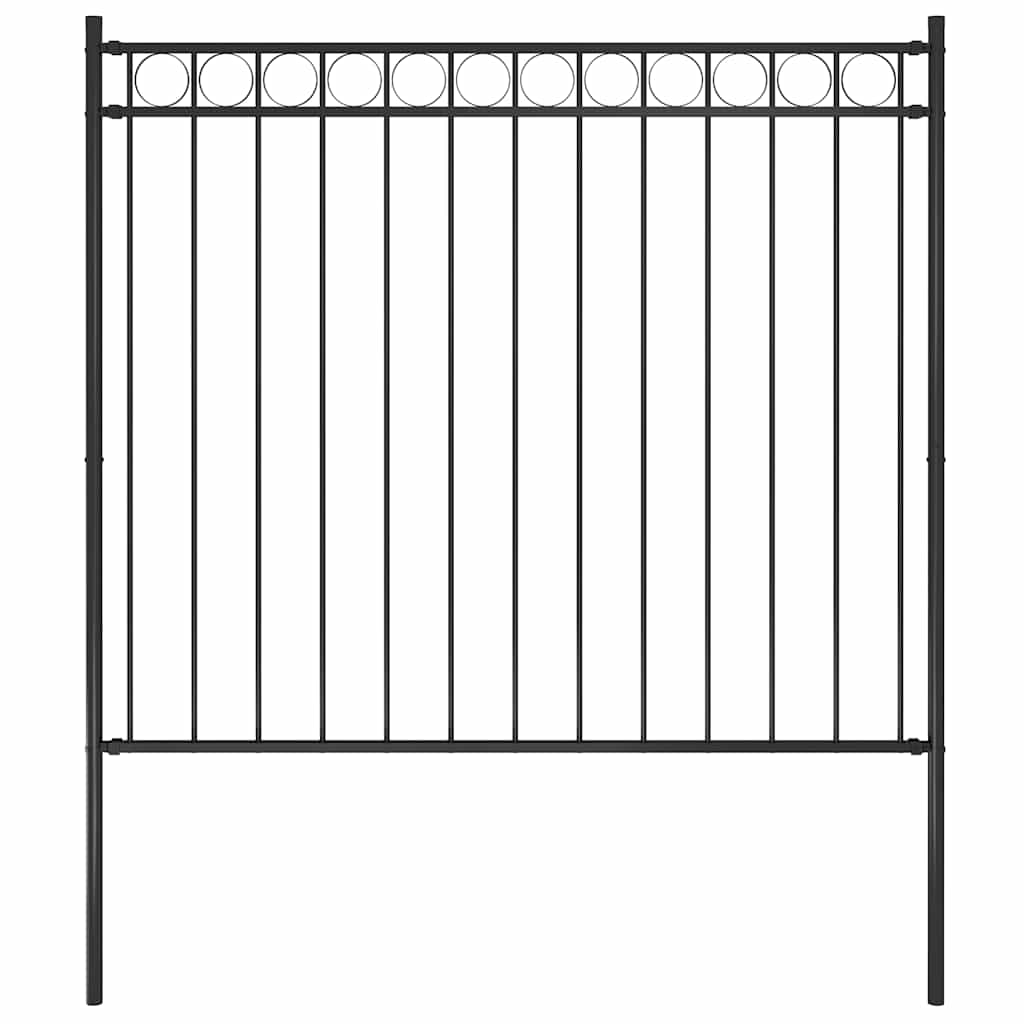 Gartenzaun ASSEN Stahl 1,7 x 1,5 m Schwarz