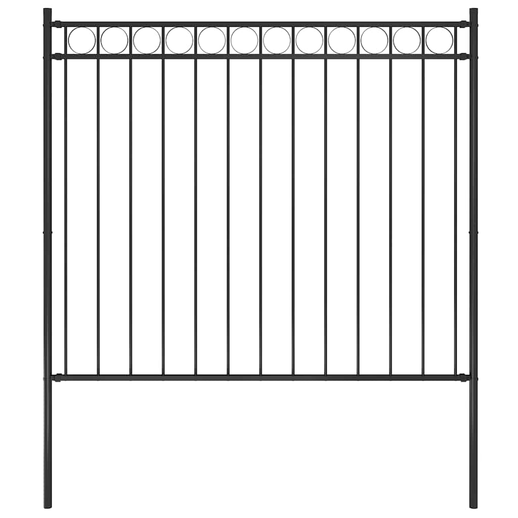 Gartenzaun ASSEN Stahl 1,7 x 1,5 m Schwarz