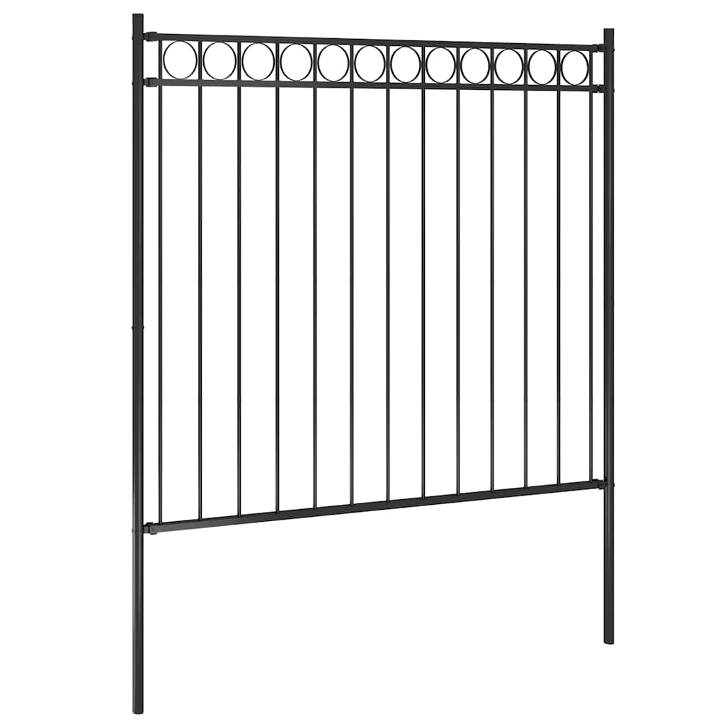 Gartenzaun ASSEN Stahl 1,7 x 1,5 m Schwarz