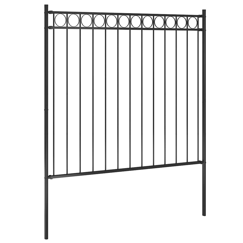 Gartenzaun ASSEN Stahl 1,7 x 1,5 m Schwarz