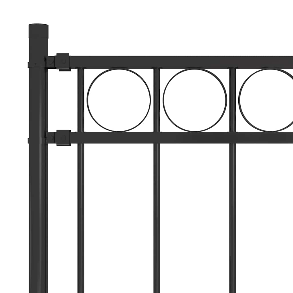 Gartenzaun ASSEN Stahl 1,7 x 1,5 m Schwarz